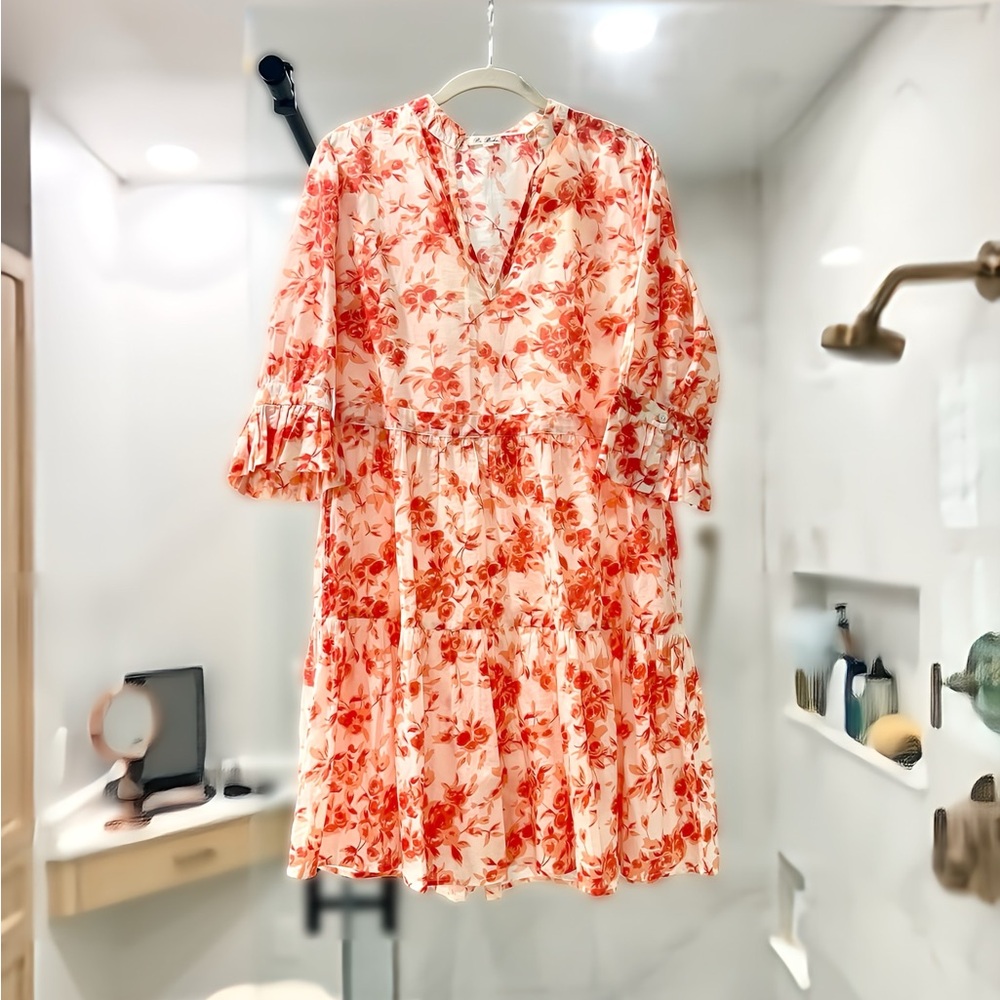 Boho Floral Red Dress